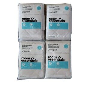 4 PACK Room Essentials Waterproof Underpad 35" x 48" Mattress Protection